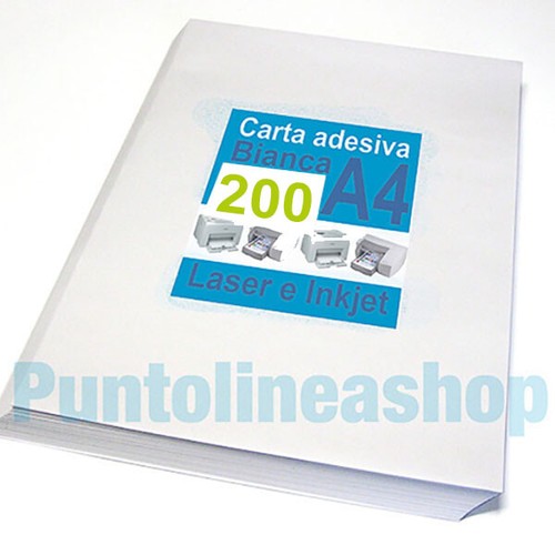 Carta adesiva bianca - adesiva, 200