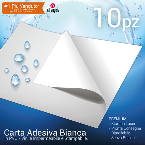 Carta adesiva bianca lucida - carta,