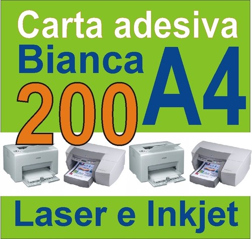 Carta adesiva bianca 200 - carta,